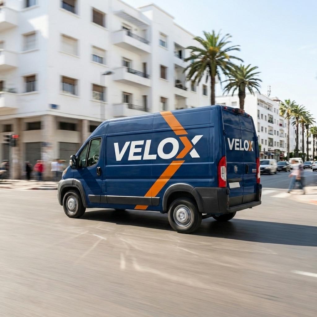 VELOX delivery van in motion